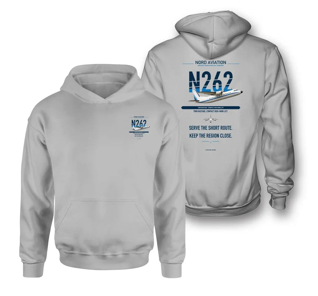Nord 262A design on light gray hoodie