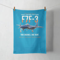 Thumbnail for F7F-3 Tigercat Two Engines One Hunt design on turquoise towel