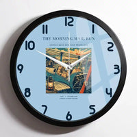 Thumbnail for VINTAGE G4146 - The Morning Mail Run - Designed Wall Clocks design on lightblue framed