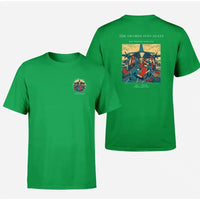 Thumbnail for VINTAGE G4538 - The Swords Into Seats - Double-Side T-Shirt design on green double side t shirt