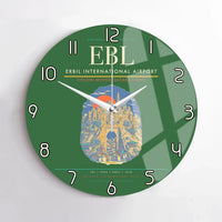 Thumbnail for Erbil International Airport (EBL) design on green no frame wall clock