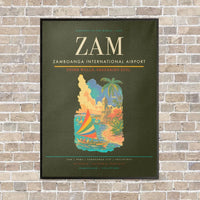 Thumbnail for Zamboanga International Airport ZAM vertical canvas print - framed - green army background