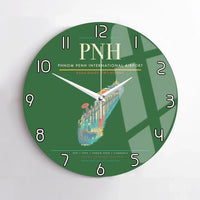 Thumbnail for Phnom Penh International Airport (PNH) design on green no frame wall clock