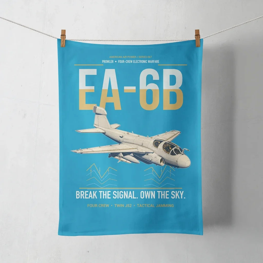 EA-6B Prowler design on turquoise towel