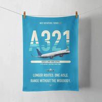 Thumbnail for Airbus A321LR design on turquoise towel