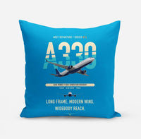 Thumbnail for Airbus A330-900neo design on turquoise pillow