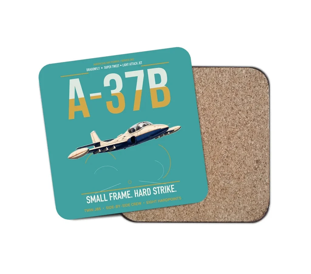 A-37B Dragonfly design on turquoise 1 piece coaster