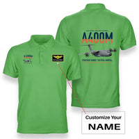 Thumbnail for Airbus A400M Atlas design on light green+name double-side polo t-shirt, double-side print