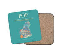 Thumbnail for Gregorio Luperón International Airport (POP) design on turquoise 1 piece coaster