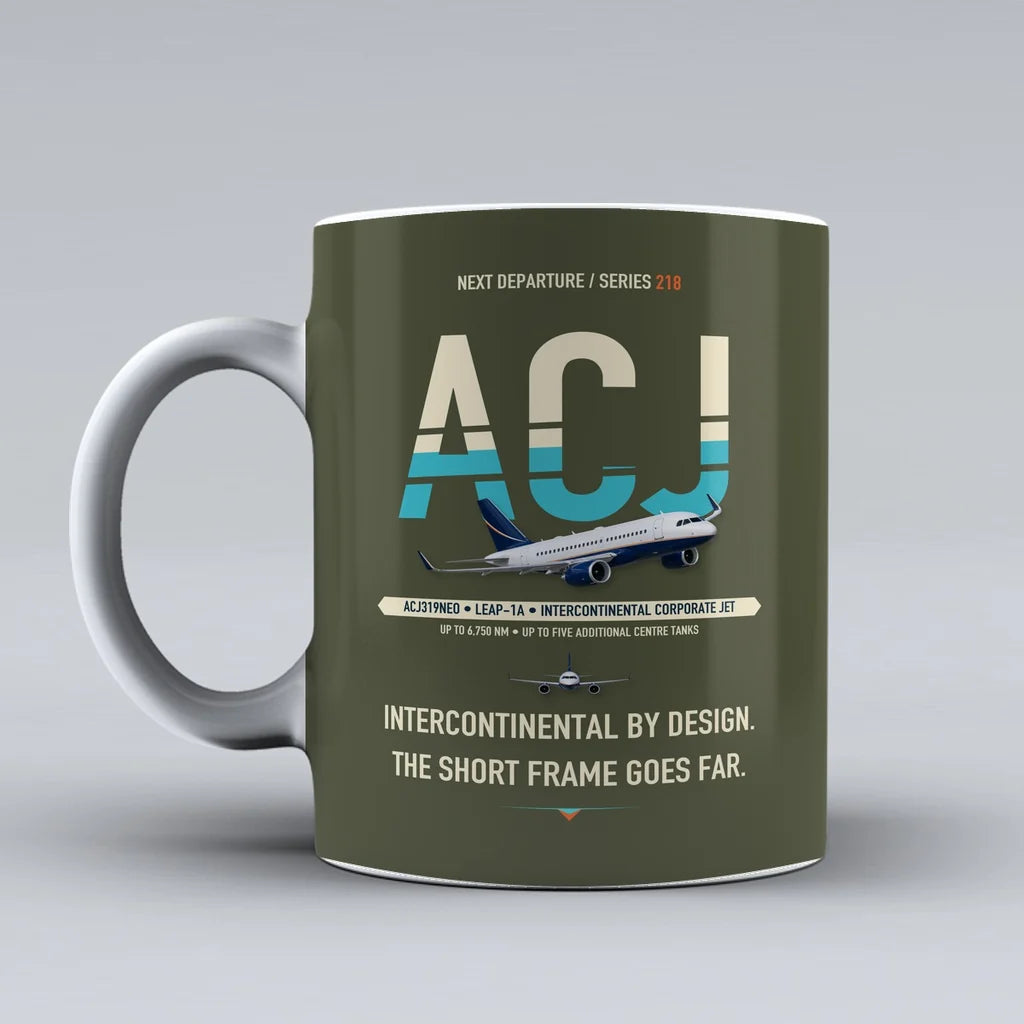 ACJ319neo Mug design on green army airbus