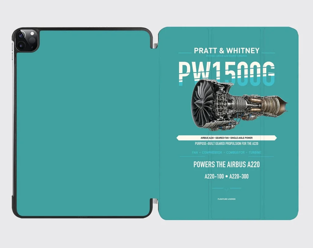 PW1500G design on turquoise ipad tablet case