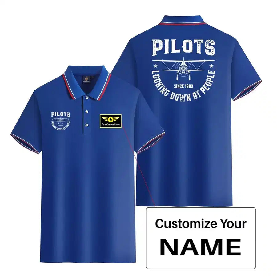 Customisable Pilots Looking Down at People Polo Shirt - view 9