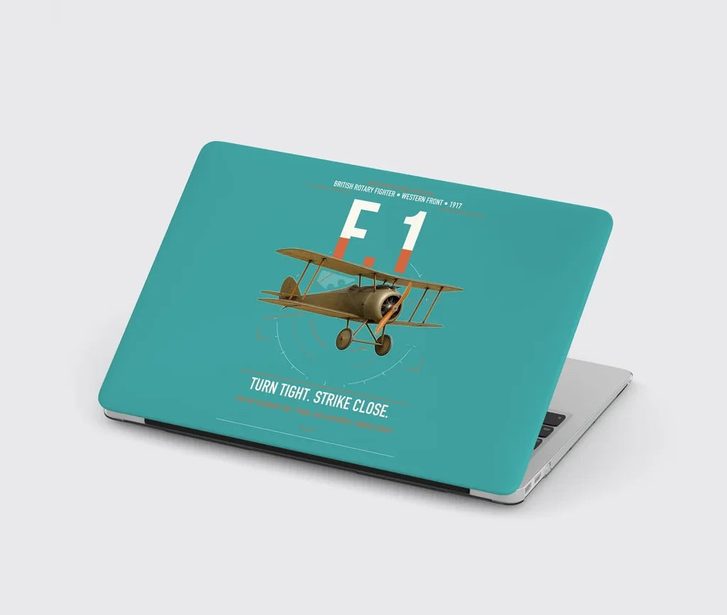 Sopwith Camel F.1 design on turquoise MacBook case