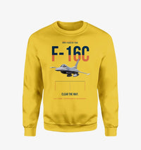 Thumbnail for F-16C Block 50 Clear The Way design on yellow sweatshirt