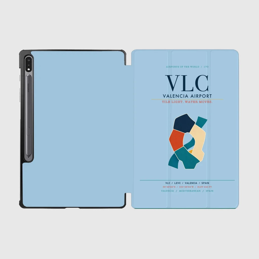 Valencia Airport (VLC) design on light blue samsung tablet tablet case