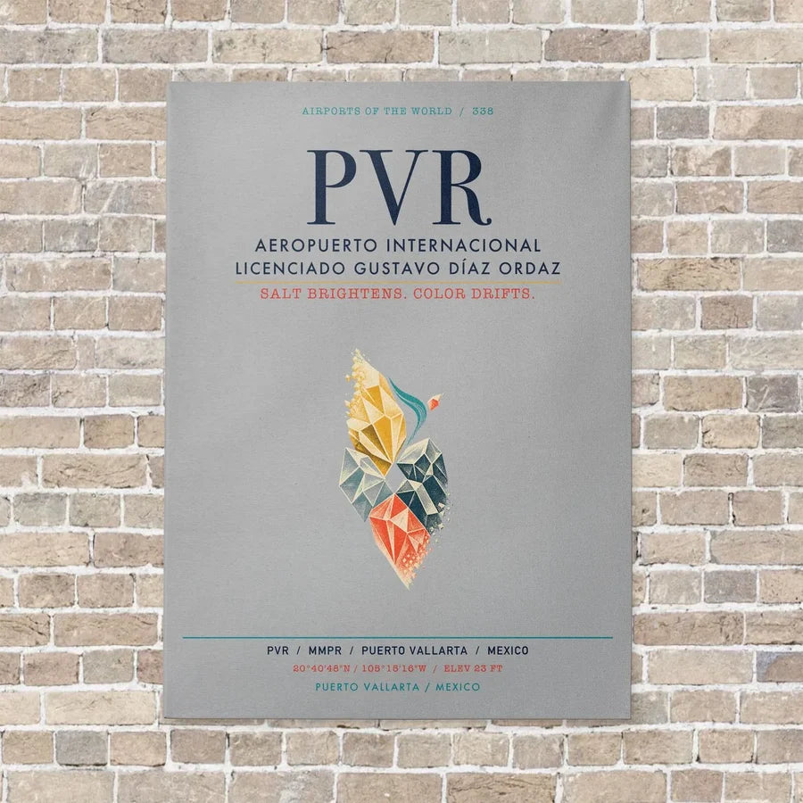 Aeropuerto Internacional Licenciado Gustavo Díaz Ordaz PVR vertical canvas print - no frame - light gray background