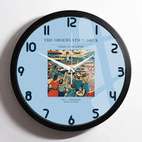 Thumbnail for VINTAGE G4081 - The Observation Deck - Designed Wall Clocks design on lightblue framed