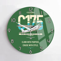 Thumbnail for Cessna 175 Skylark design on green no frame wall clock