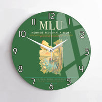 Thumbnail for Monroe Regional Airport (MLU) design on green no frame wall clock