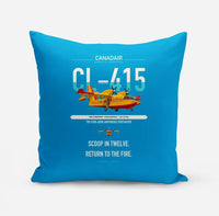 Thumbnail for Canadair CL-415 design on turquoise pillow
