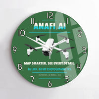 Thumbnail for Parrot ANAFI Ai design on green no frame wall clock