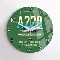 Thumbnail for Airbus A220-100 design on green no frame wall clock