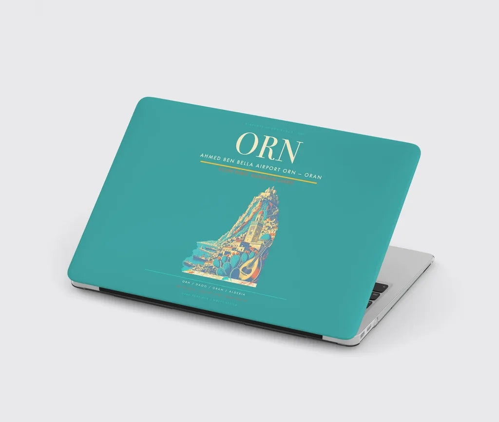 Ahmed Ben Bella Airport (ORN) design on turquoise MacBook case
