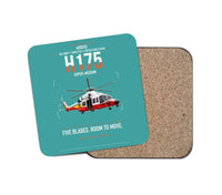 Thumbnail for Airbus H175 design on turquoise 1 piece coaster