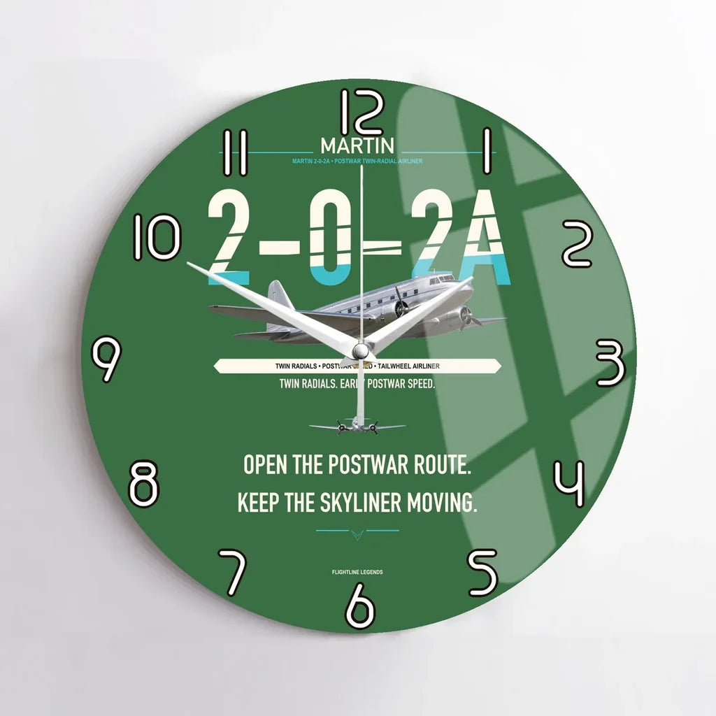 Martin 2-0-2A design on green no frame wall clock