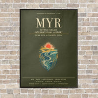 Thumbnail for Myrtle Beach International Airport MYR vertical canvas print - framed - green army background