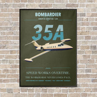 Thumbnail for Bombardier Learjet 35A vertical canvas print - framed - green army background