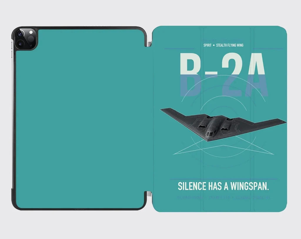 B-2A Spirit design on turquoise ipad tablet case
