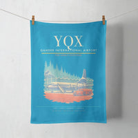 Thumbnail for Gander International Airport (YQX) design on turquoise towel
