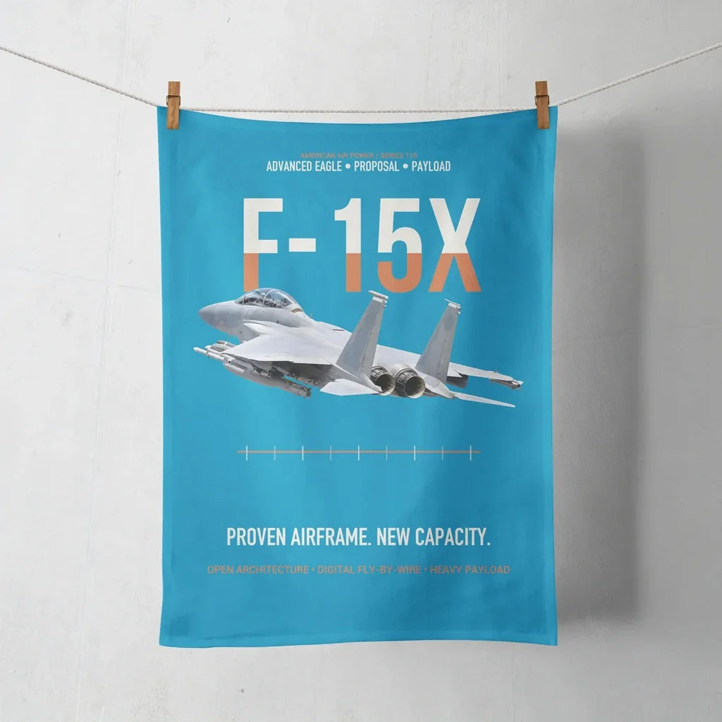 F-15X Advanced Eagle Proposal Proven Airframe New Capacity design on turquoise towel