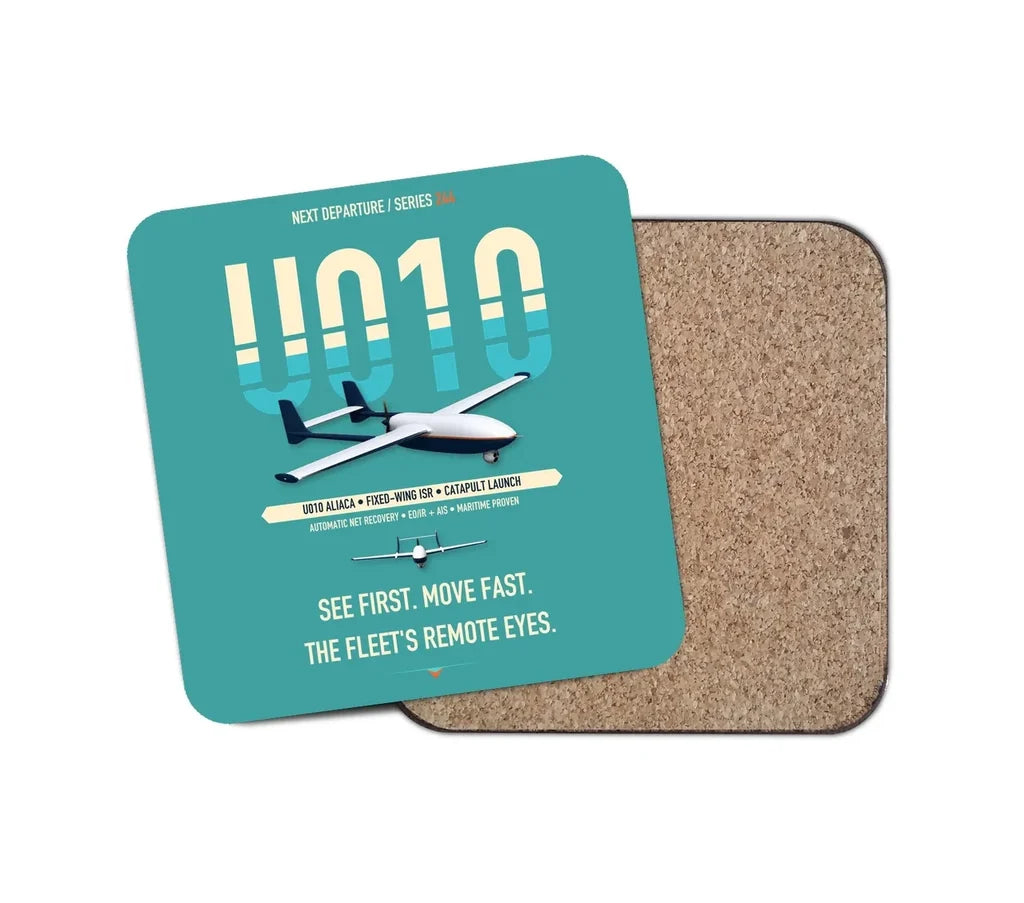 Airbus U010 Aliaca Fixed-wing design on turquoise 1 piece coaster
