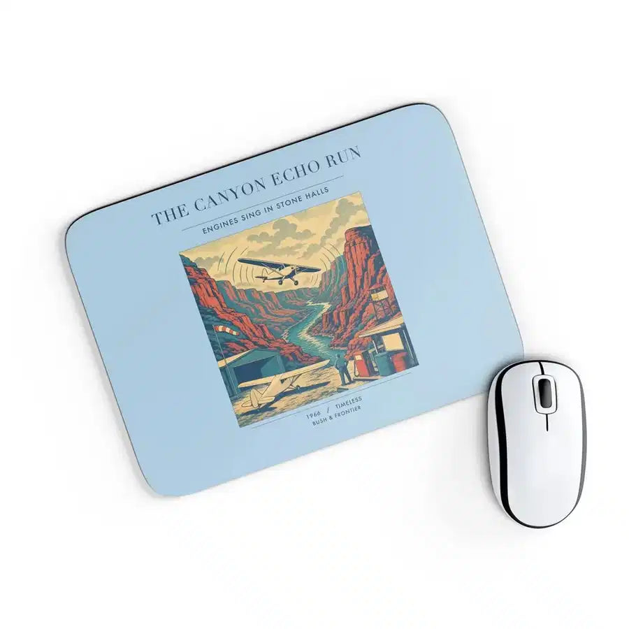 VINTAGE G4338 - The Canyon Echo Run - Designed Mouse Pads design on lightblue rectangle