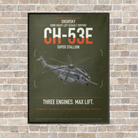 Thumbnail for Sikorsky CH-53E Super Stallion vertical canvas print - framed - green army background
