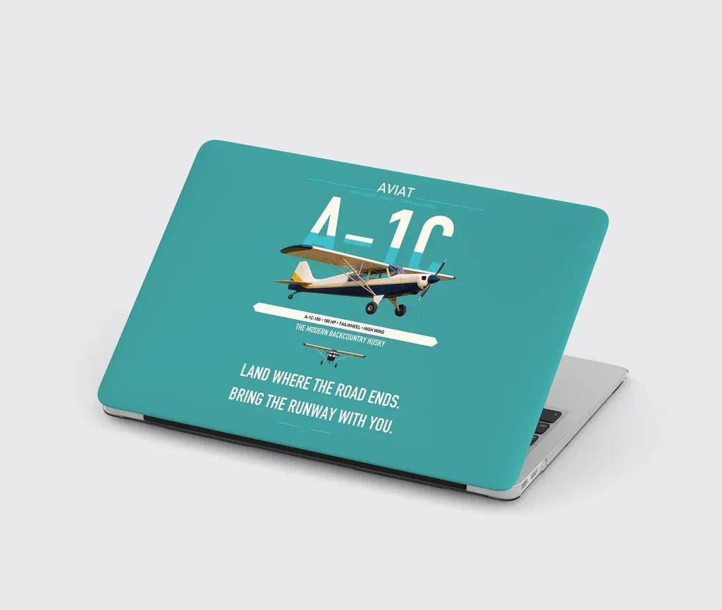 Aviat Husky A-1C-180 design on turquoise MacBook case