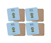 Thumbnail for Riga Airport (RIX) design on light blue 4 pieces set coaster