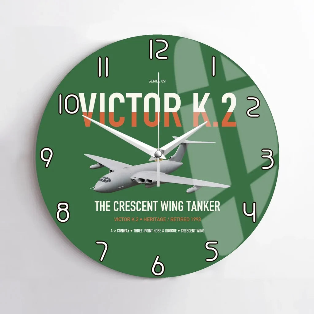 Handley Page Victor K.2 design on green no frame wall clock