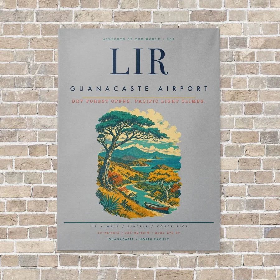 Guanacaste Airport LIR vertical canvas print - no frame - light gray background