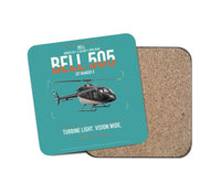 Thumbnail for Bell 505 Jet Ranger X design on turquoise 1 piece coaster