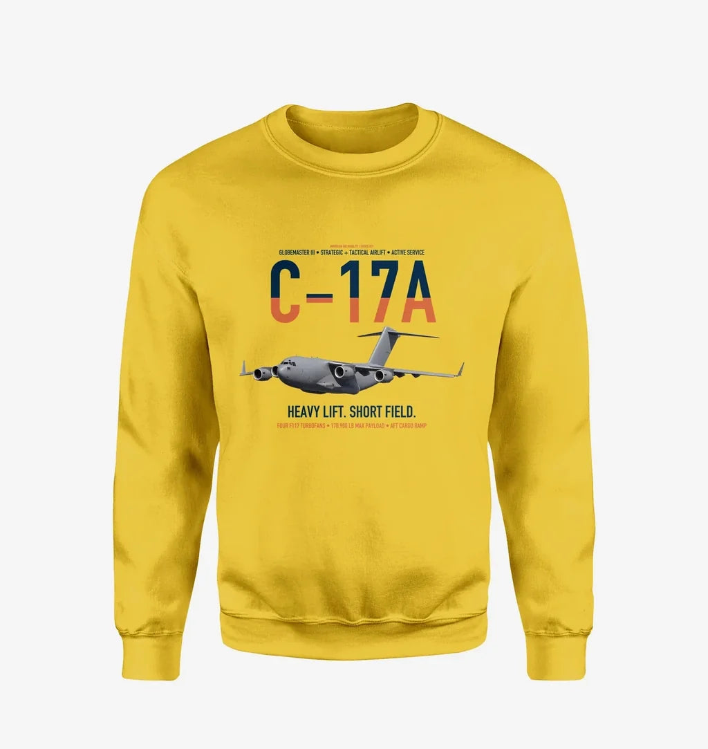 C-17A Globemaster III design on yellow sweatshirt