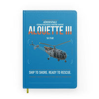 Thumbnail for Aérospatiale SA 316B Alouette III design on turquoise notebook