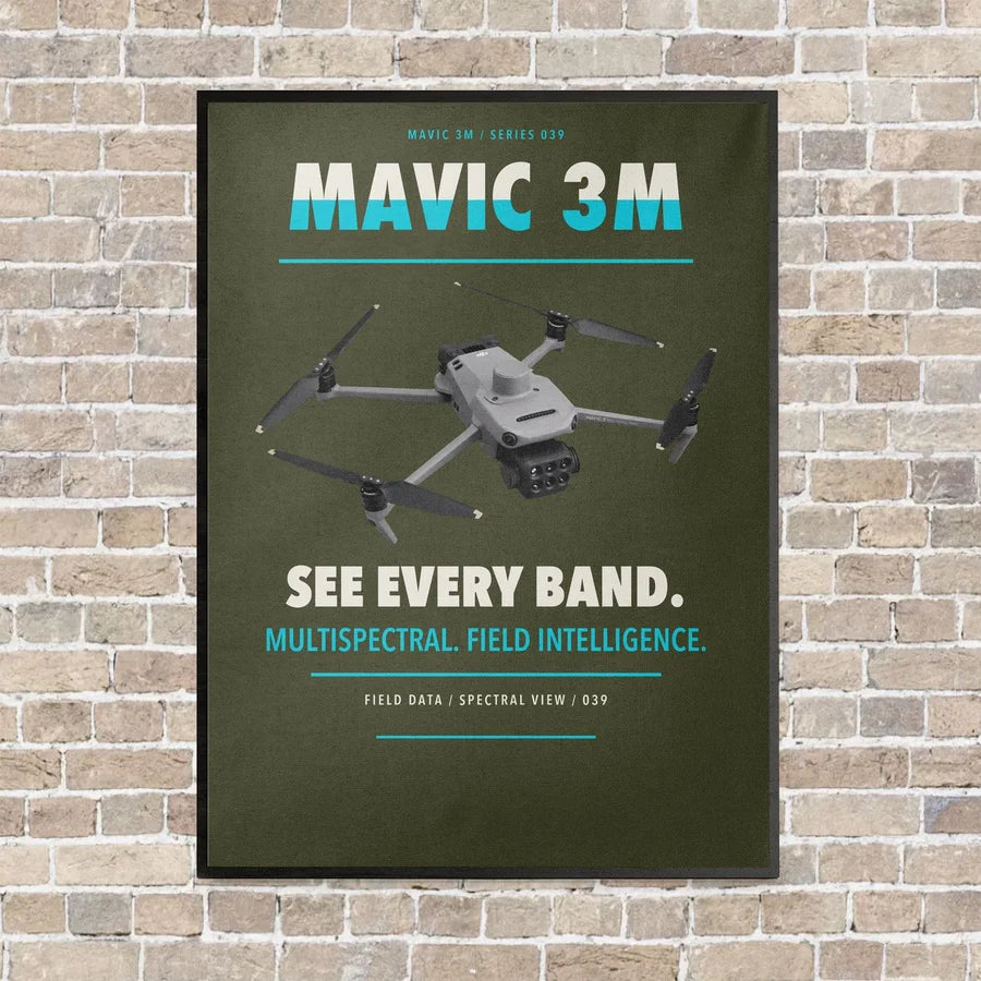 DJI Mavic 3 Multispectral vertical canvas print - framed - green army background