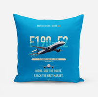 Thumbnail for Embraer E190-E2 design on turquoise pillow