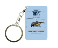 Thumbnail for Robinson R66 design on light blue designed key chain, double-side print