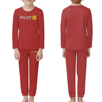 Thumbnail for Pilot & Stripes (3 Lines) children pajamas - Red