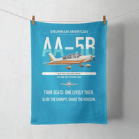 Thumbnail for Grumman American AA-5B Tiger design on turquoise towel