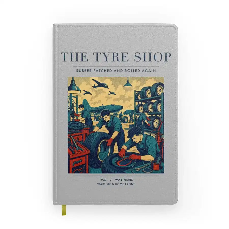 VINTAGE G4535 - The Tyre Shop - Designed Notebooks design on lightgray